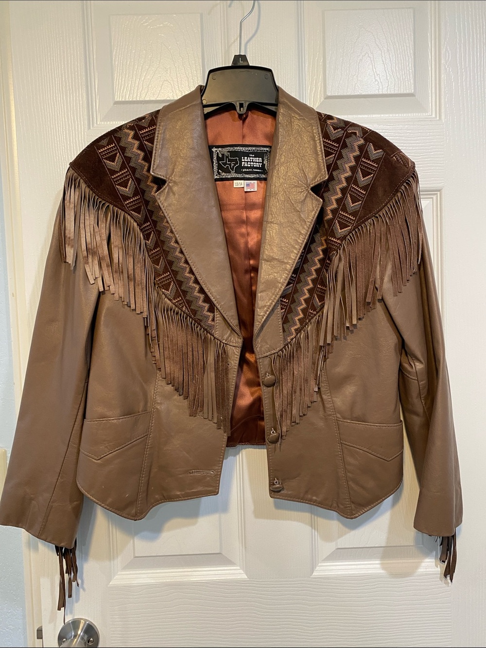 The Leather Factory Fringed Leather Jacket